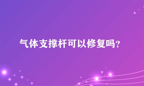 气体支撑杆可以修复吗？