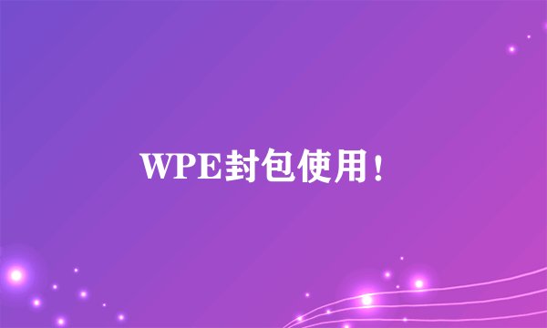 WPE封包使用！