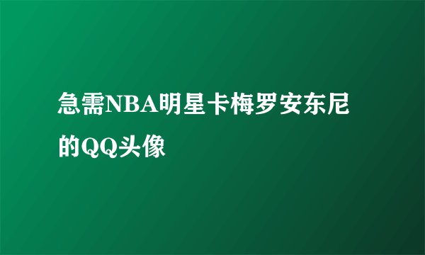 急需NBA明星卡梅罗安东尼的QQ头像