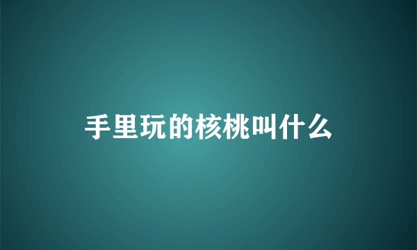 手里玩的核桃叫什么