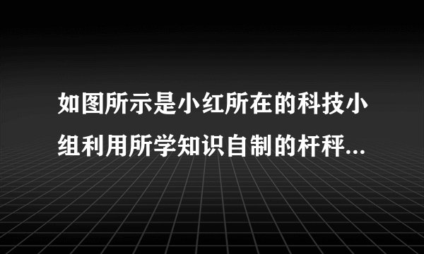 如图所示是小红所在的科技小组利用所学知识自制的杆秤（自重不计）。已知秤砣的质量为$0.5kg$，根据图示可根据___估算出此杆秤的最大测量值为___$kg.$若要增大该杆秤的测量范围，则可采用的方法是___(写出一种即可）