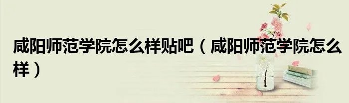 咸阳师范学院怎么样贴吧（咸阳师范学院怎么样）