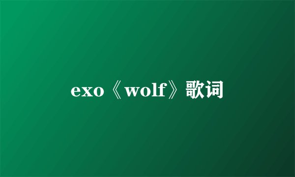 exo《wolf》歌词