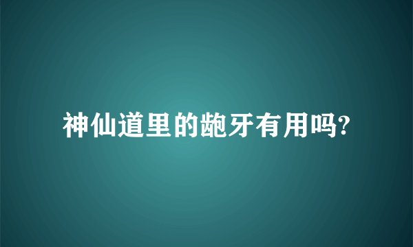 神仙道里的龅牙有用吗?