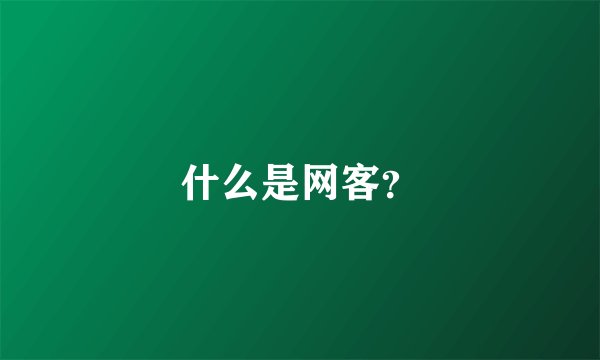 什么是网客？