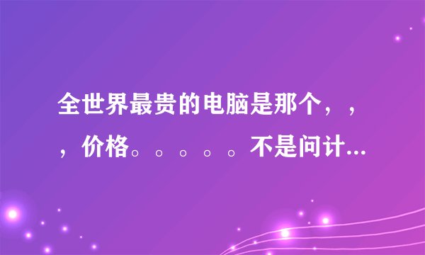 全世界最贵的电脑是那个，，，价格。。。。。不是问计算机。。