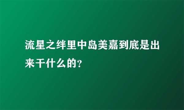 流星之绊里中岛美嘉到底是出来干什么的？
