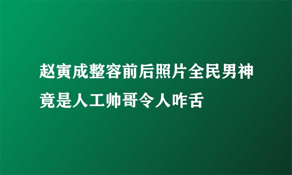 赵寅成整容前后照片全民男神竟是人工帅哥令人咋舌