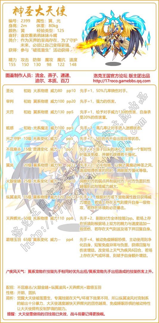 《洛克王国》神圣大天使技能表图鉴