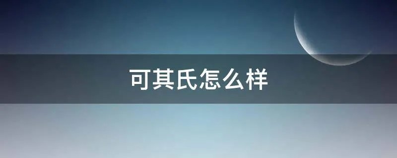 可其氏怎么样