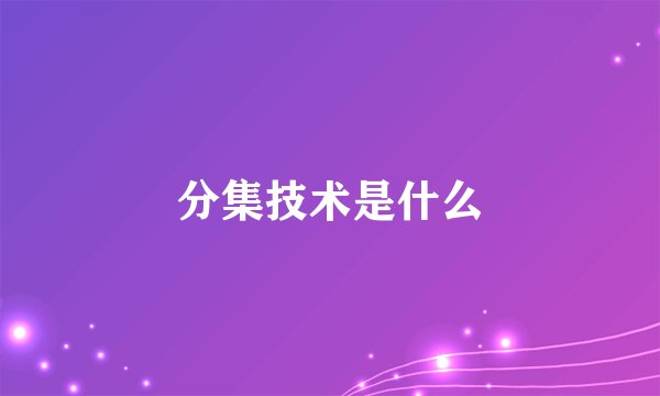 分集技术是什么