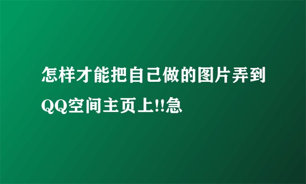 怎样才能把自己做的图片弄到QQ空间主页上!!急