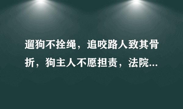 遛狗不拴绳，追咬路人致其骨折，狗主人不愿担责，法院会怎么判？