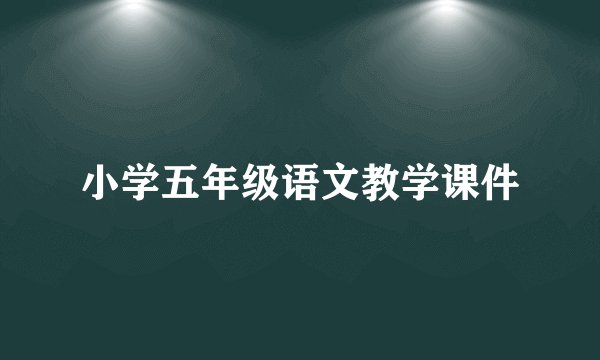 小学五年级语文教学课件