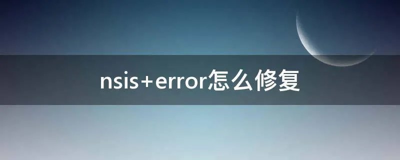 nsis error怎么修复