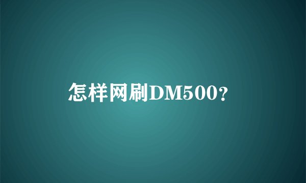 怎样网刷DM500？