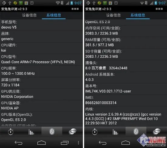 性能：Tegra3四核处理器跑分1万+