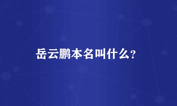 岳云鹏本名叫什么？