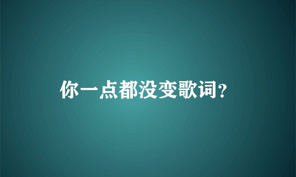 你一点都没变歌词？