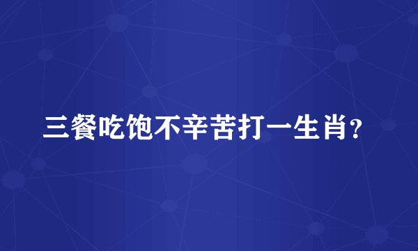 三餐吃饱不辛苦打一生肖？