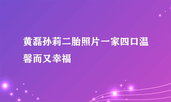 黄磊孙莉二胎照片一家四口温馨而又幸福