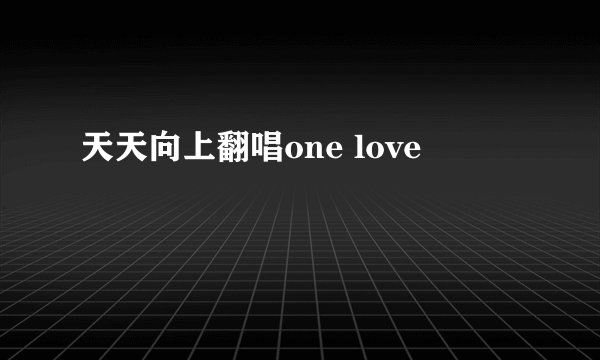 天天向上翻唱one love