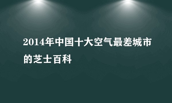 2014年中国十大空气最差城市的芝士百科