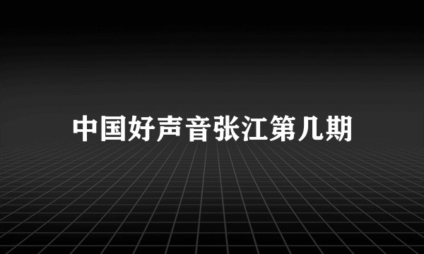 中国好声音张江第几期