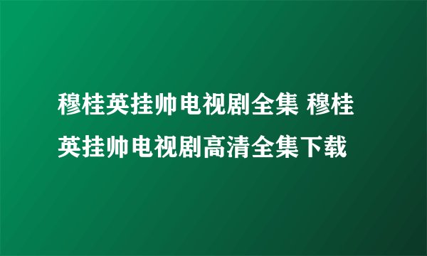 穆桂英挂帅电视剧全集 穆桂英挂帅电视剧高清全集下载