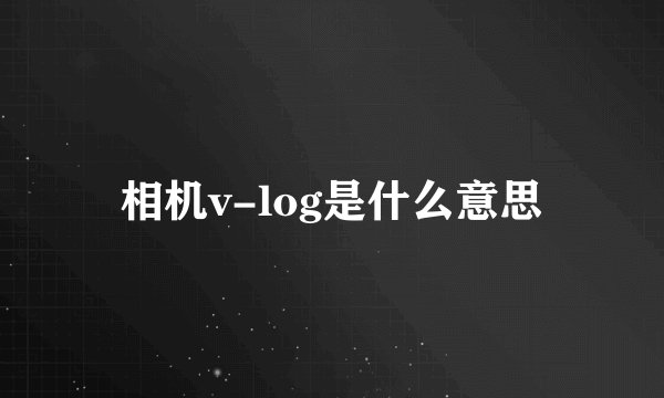 相机v-log是什么意思
