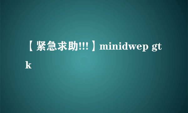 【紧急求助!!!】minidwep gtk