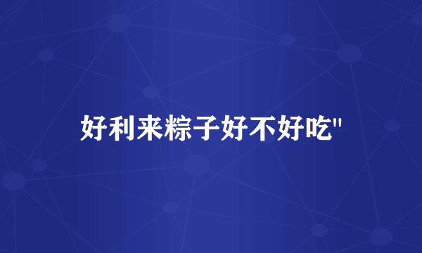 好利来粽子好不好吃