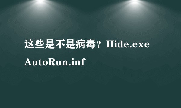 这些是不是病毒？Hide.exe AutoRun.inf