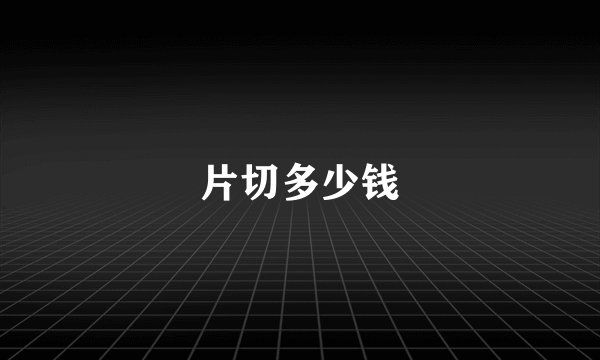 片切多少钱