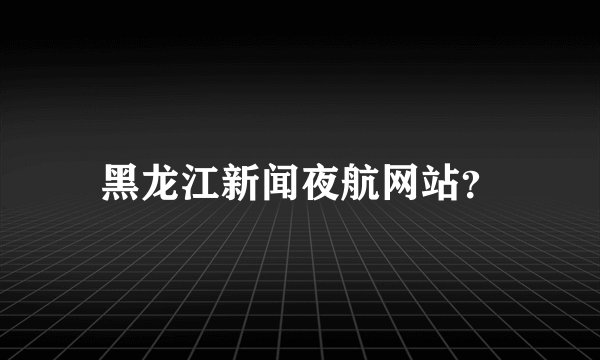 黑龙江新闻夜航网站？
