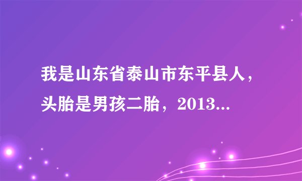 我是山东省泰山市东平县人，头胎是男孩二胎，2013年5月3日生的二胎，请问要罚多少钱，请业内人士回