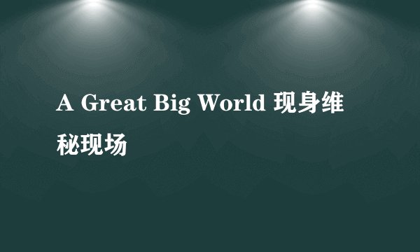 A Great Big World 现身维秘现场