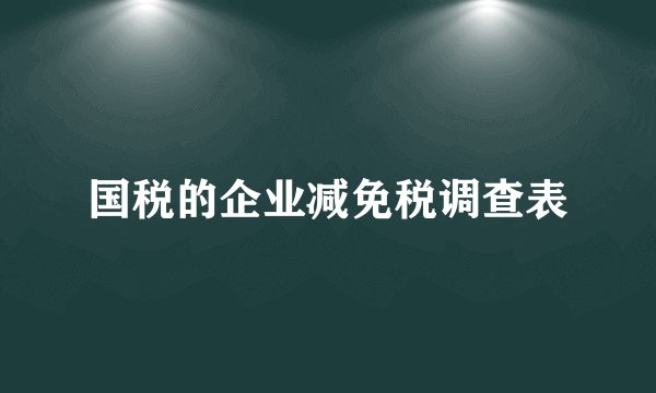 国税的企业减免税调查表
