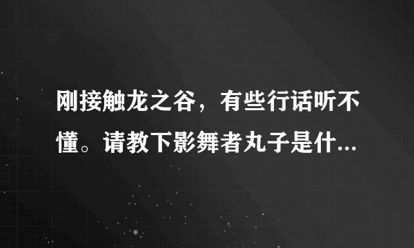 刚接触龙之谷，有些行话听不懂。请教下影舞者丸子是什么技能?