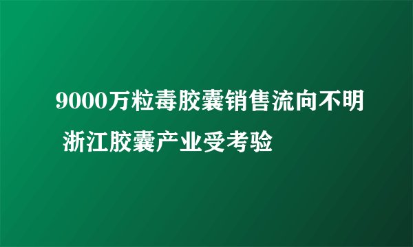 9000万粒毒胶囊销售流向不明 浙江胶囊产业受考验