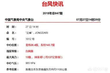 2018第12号台风云雀生成后，会影响哪里？