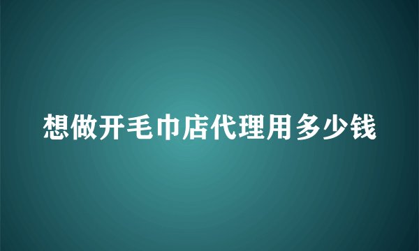 想做开毛巾店代理用多少钱