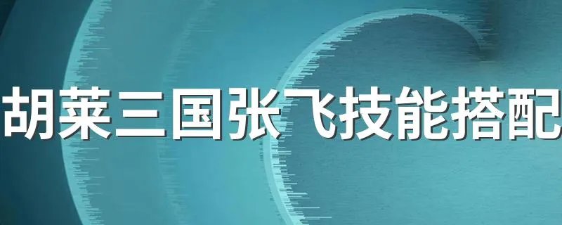 胡莱三国张飞技能搭配 胡莱三国张飞技能如何搭配