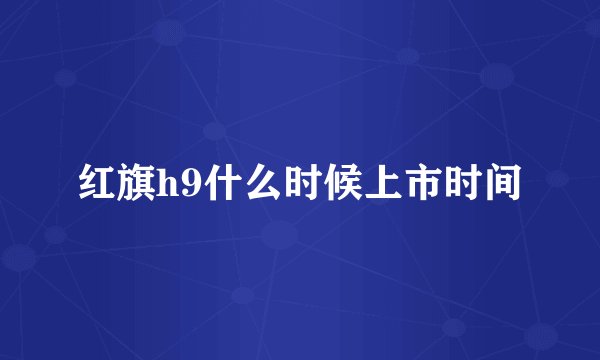 红旗h9什么时候上市时间
