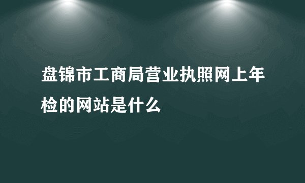 盘锦市工商局营业执照网上年检的网站是什么