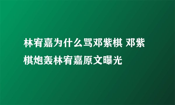 林宥嘉为什么骂邓紫棋 邓紫棋炮轰林宥嘉原文曝光