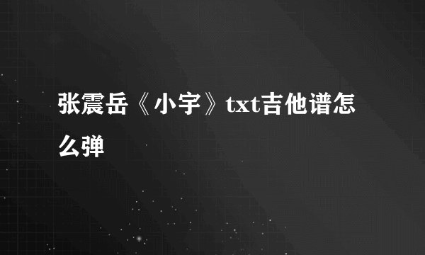 张震岳《小宇》txt吉他谱怎么弹