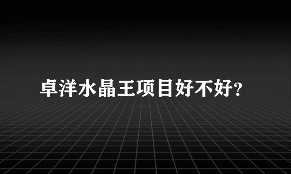 卓洋水晶王项目好不好？