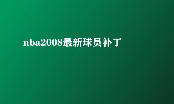 nba2008最新球员补丁