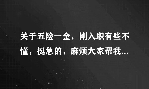 关于五险一金，刚入职有些不懂，挺急的，麻烦大家帮我解答一下，谢谢